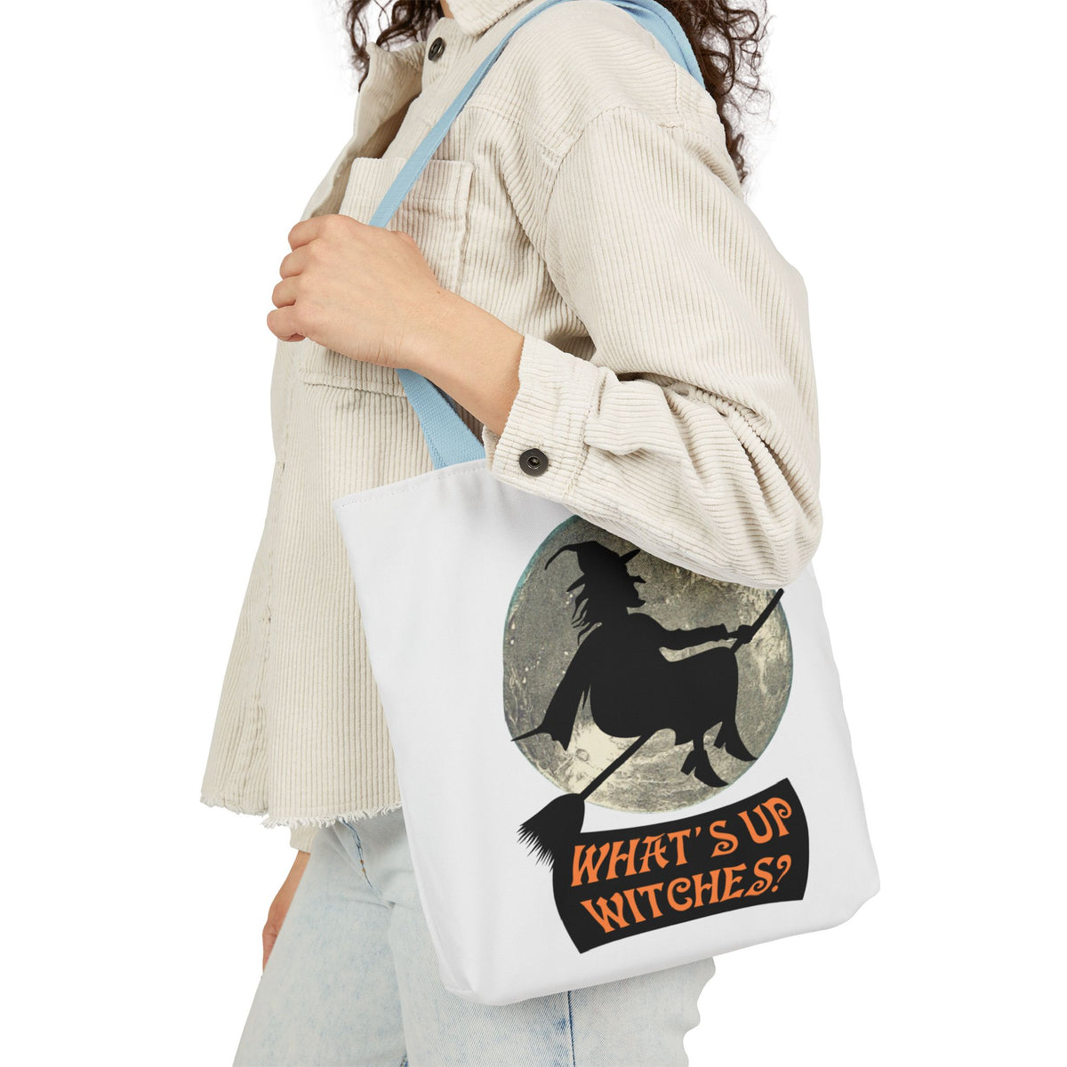 What’s Up Witches Halloween Witch Canvas Tote Bag