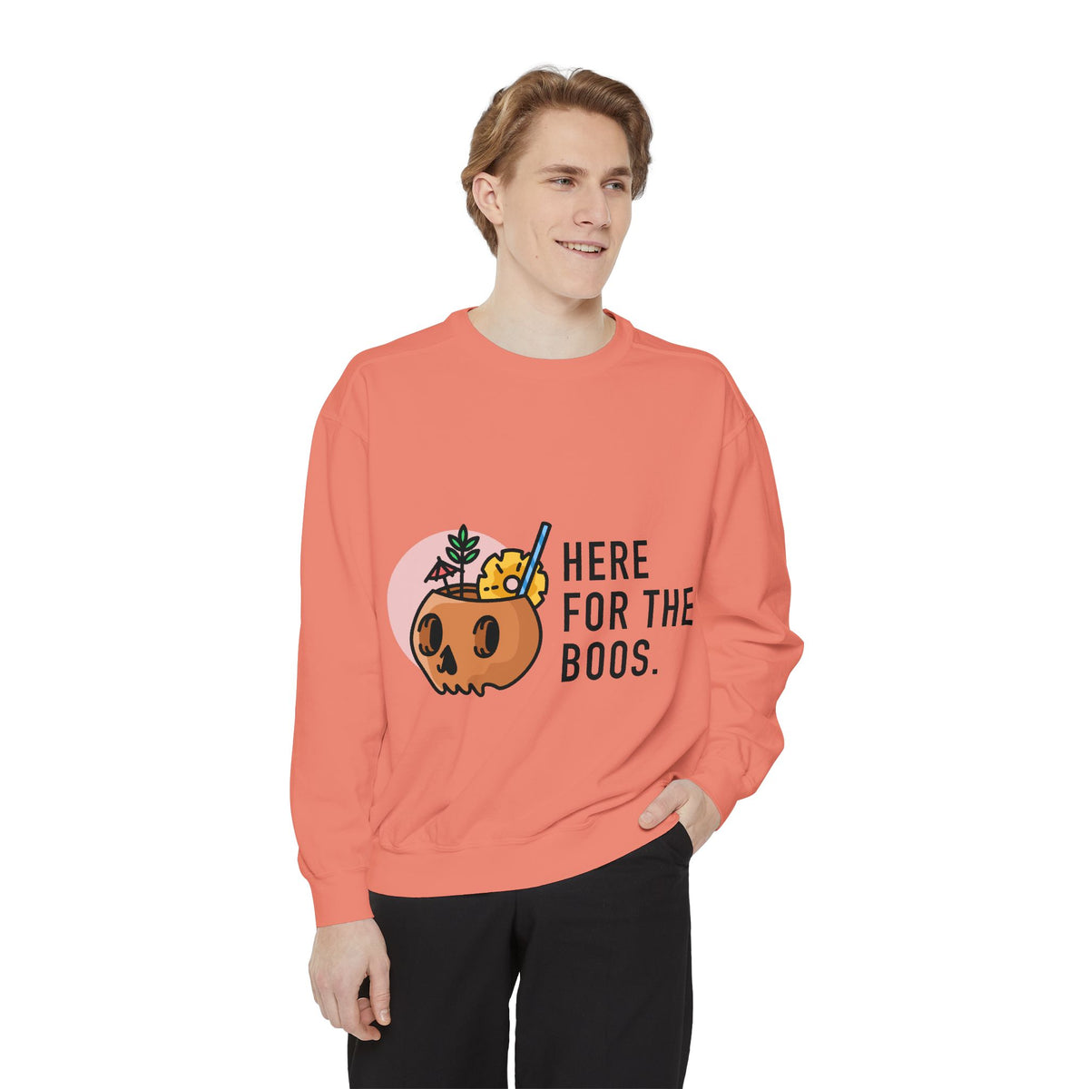 Halloween Pumpkin "Here for the Boos" Sweatshirt