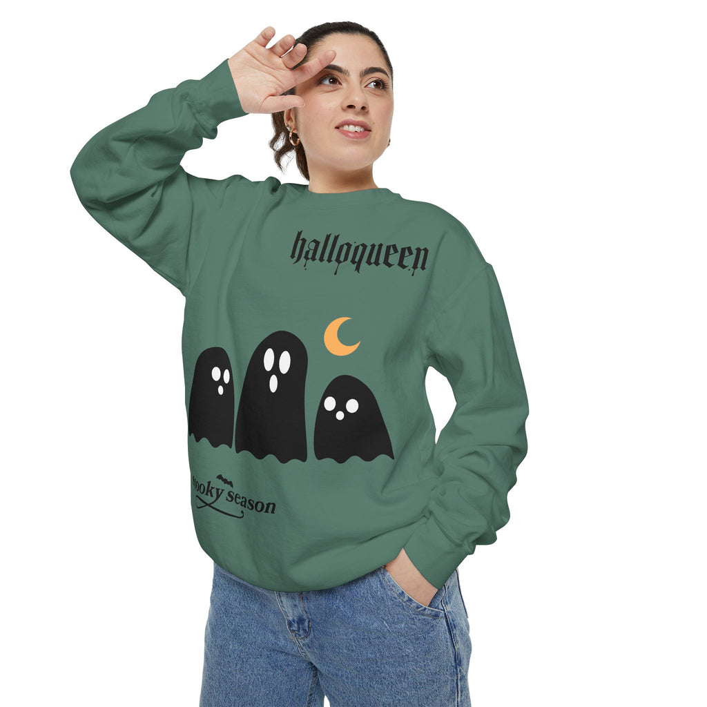 Halloween Ghosts Sweatshirt — "halloqueen" Spooky Season Crewneck