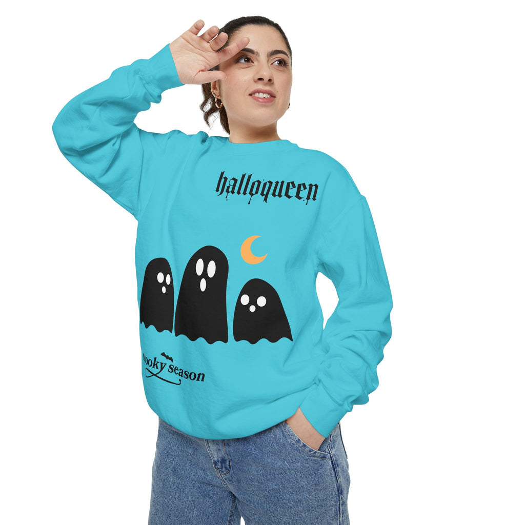 Halloween Ghosts Sweatshirt — "halloqueen" Spooky Season Crewneck