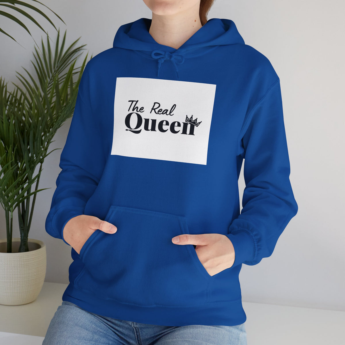 The Real Queen Hoodie — 'Slate & Social' Graphic Pullover for Bold Fashionistas