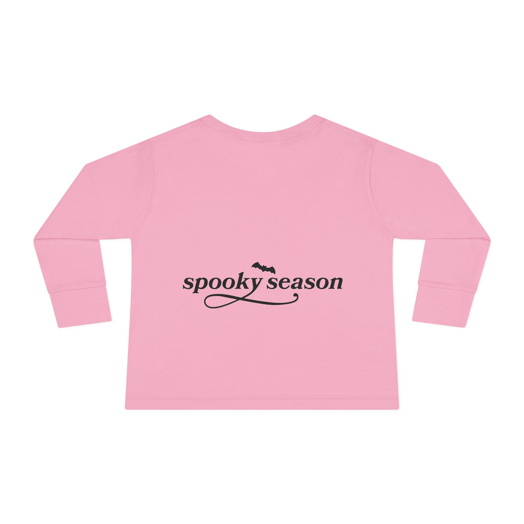 Toddler Long Sleeve Tee — "hey BOO" Halloween Spooky Season Shirt