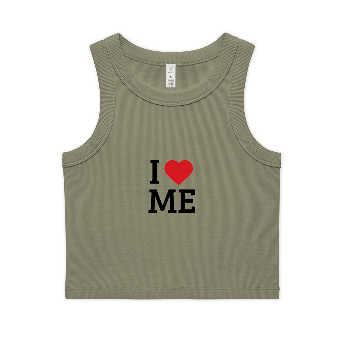 I  ME Rib Crop Tank — Self Love Organic Women's Tank Top
