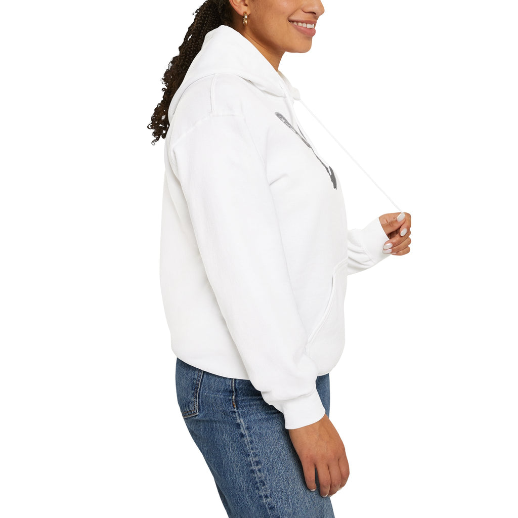 Butterfly Graphic Hoodie — 'Slate & Social' Minimalist White Pullover