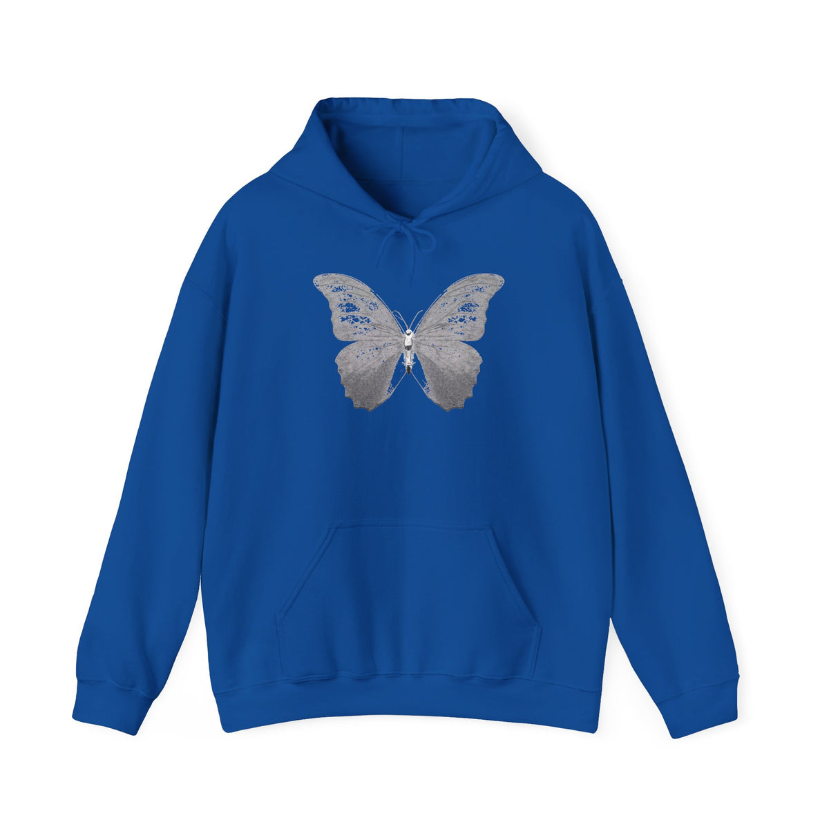 Butterfly Graphic Hoodie — 'Slate & Social' Minimalist White Pullover