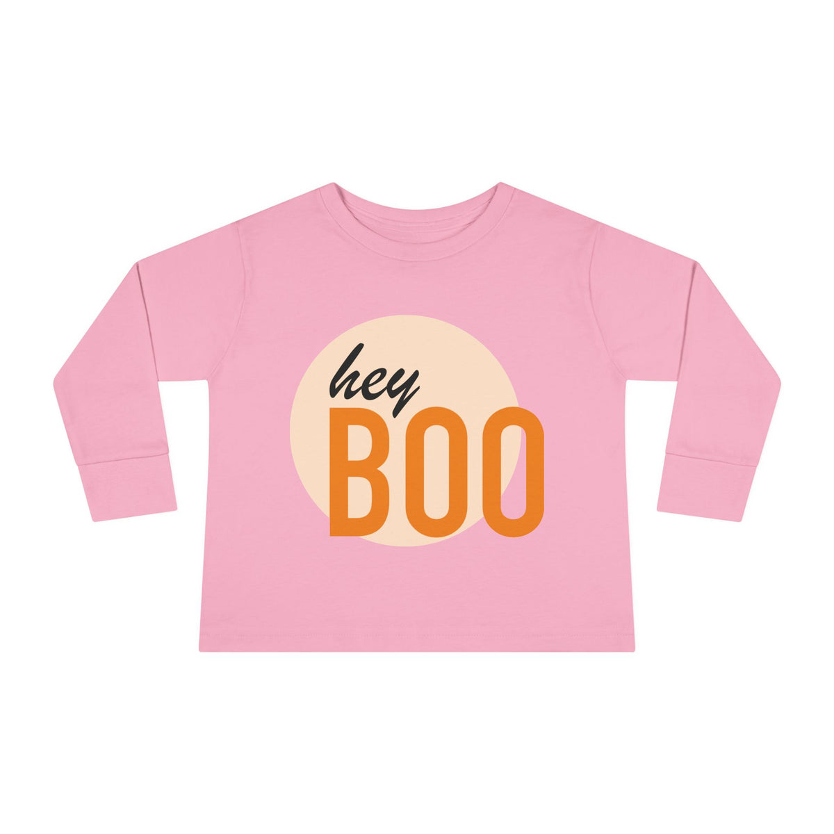 Toddler Long Sleeve Tee — "hey BOO" Halloween Spooky Season Shirt