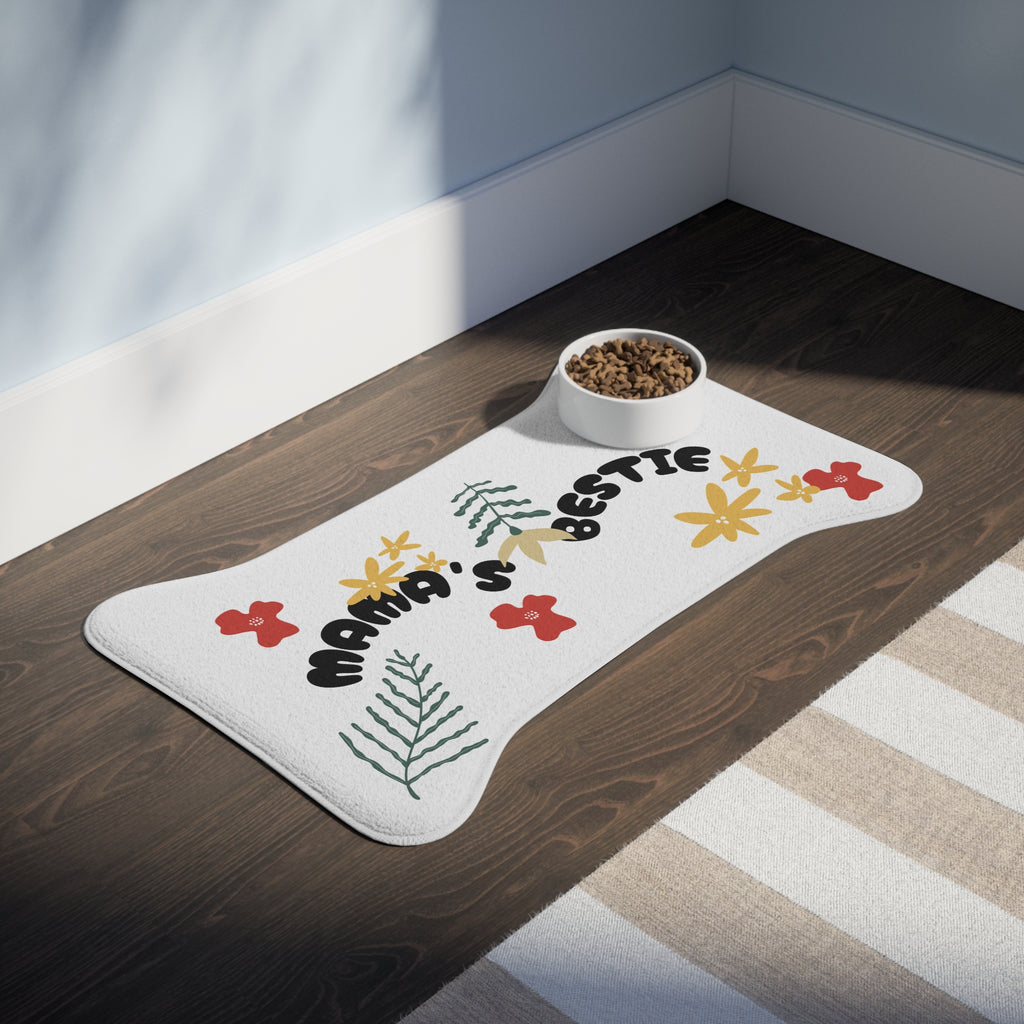 Pet Feeding Mat — "Mama's Bestie" Floral Design