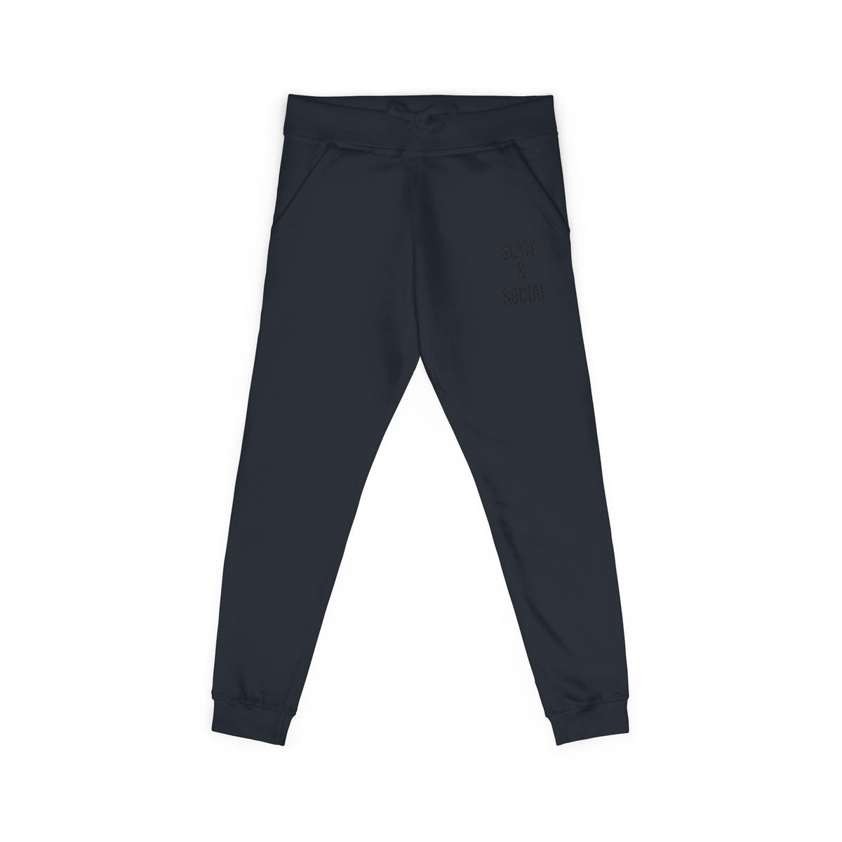 Embroidered 'Slate & Social' Fleece Sweatpants — Cozy Casual Joggers