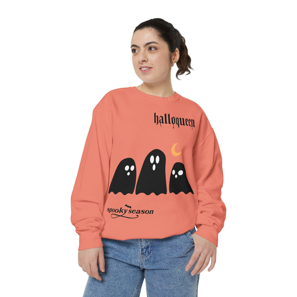 Halloween Ghosts Sweatshirt — "halloqueen" Spooky Season Crewneck