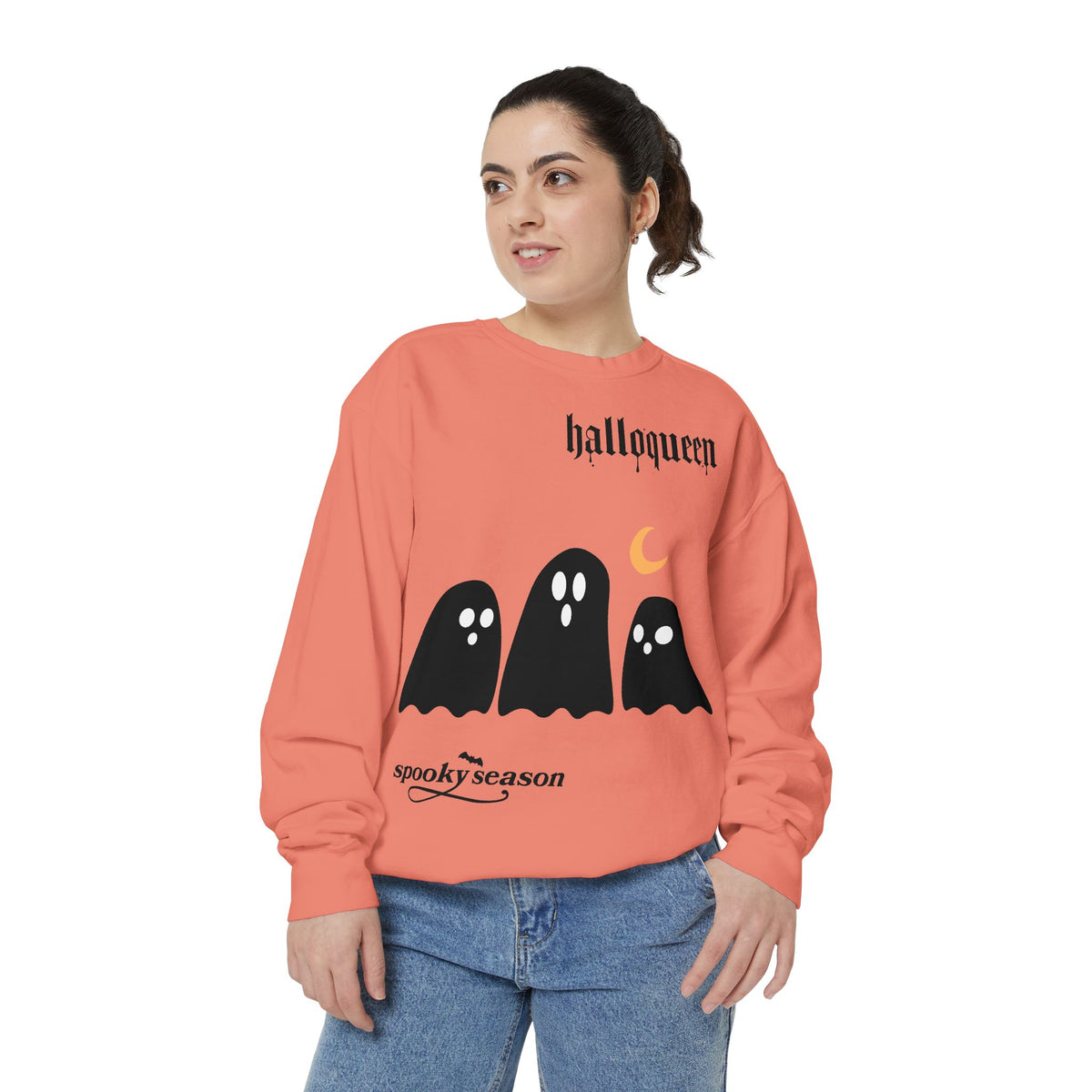Halloween Ghosts Sweatshirt — "halloqueen" Spooky Season Crewneck