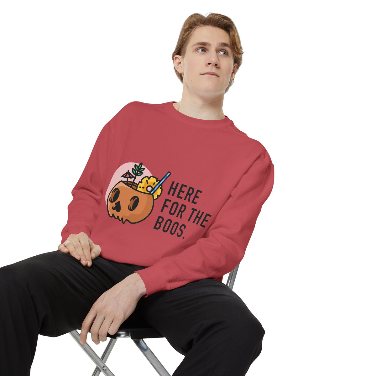 Halloween Pumpkin "Here for the Boos" Sweatshirt