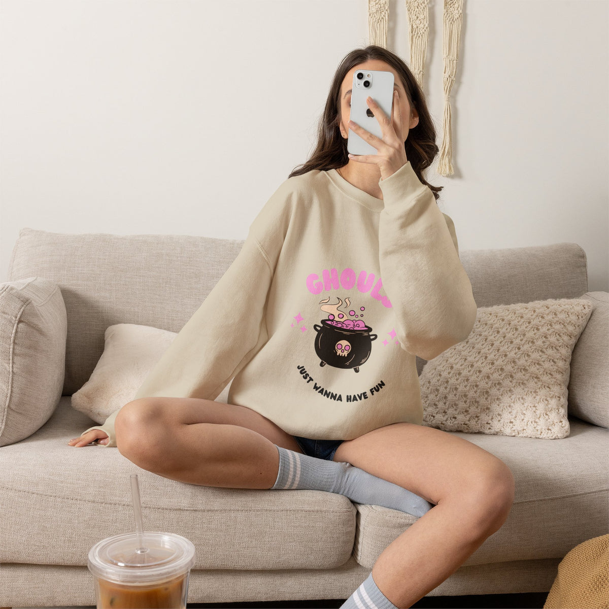 Ghoul Crewneck Sweatshirt — "Ghouls Just Wanna Have Fun" Cute Halloween Pullover