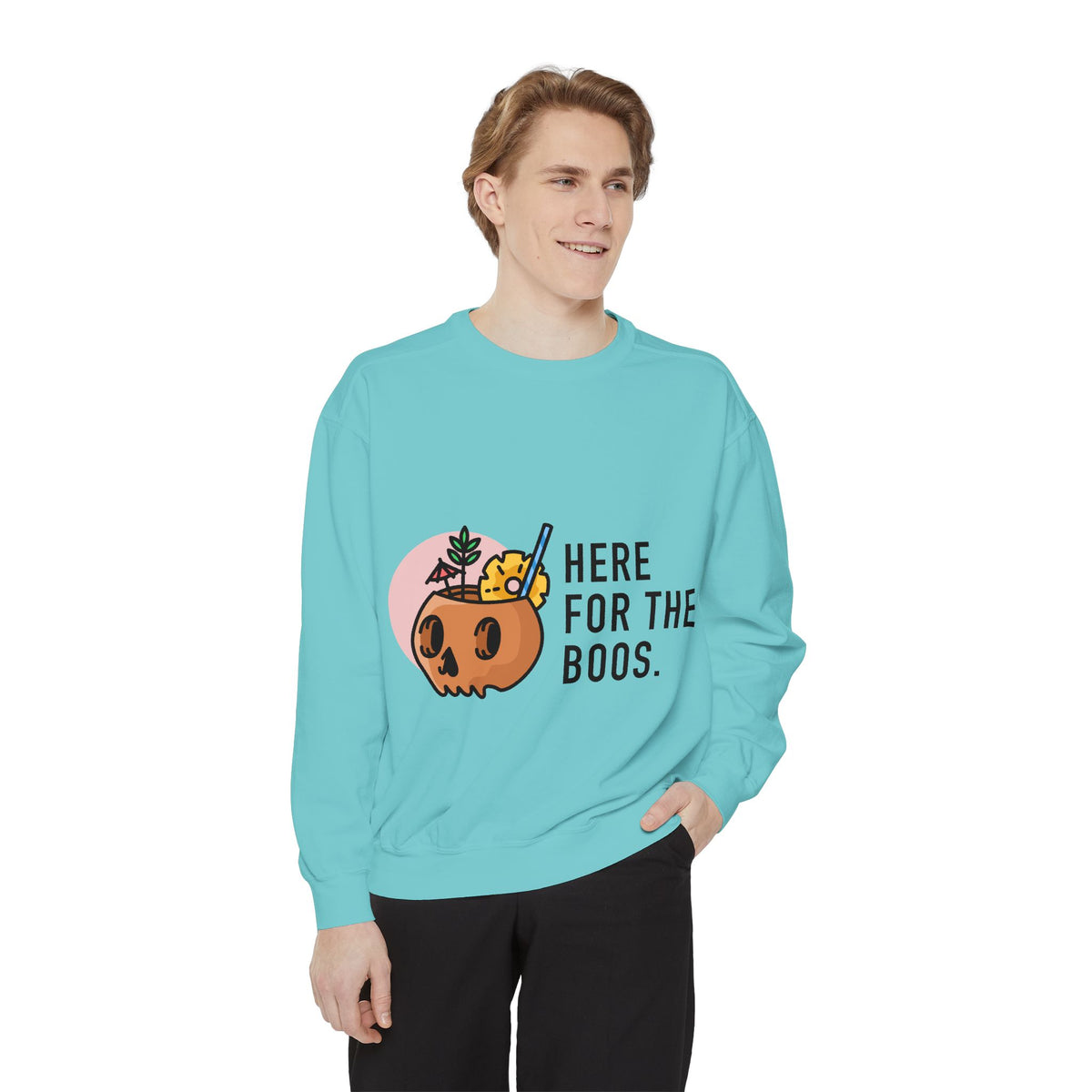 Halloween Pumpkin "Here for the Boos" Sweatshirt