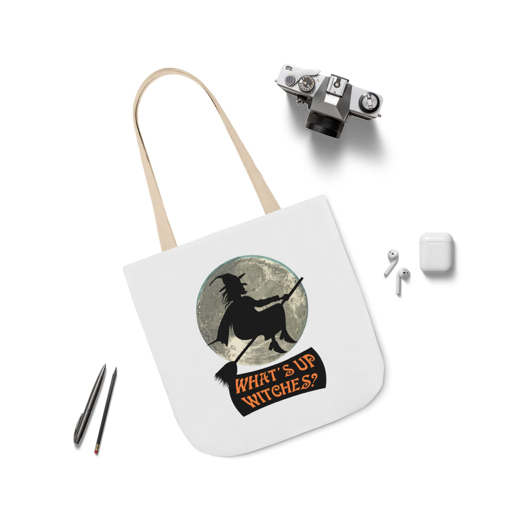 What’s Up Witches Halloween Witch Canvas Tote Bag