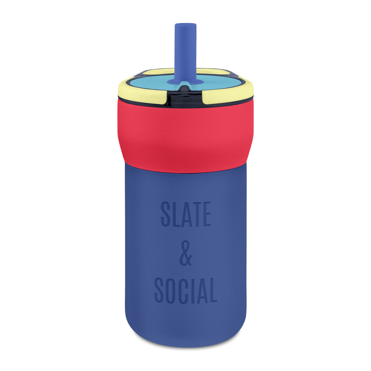 Kids’ 12oz Leakproof Straw Tumbler – Slate & Social Engraved Cup