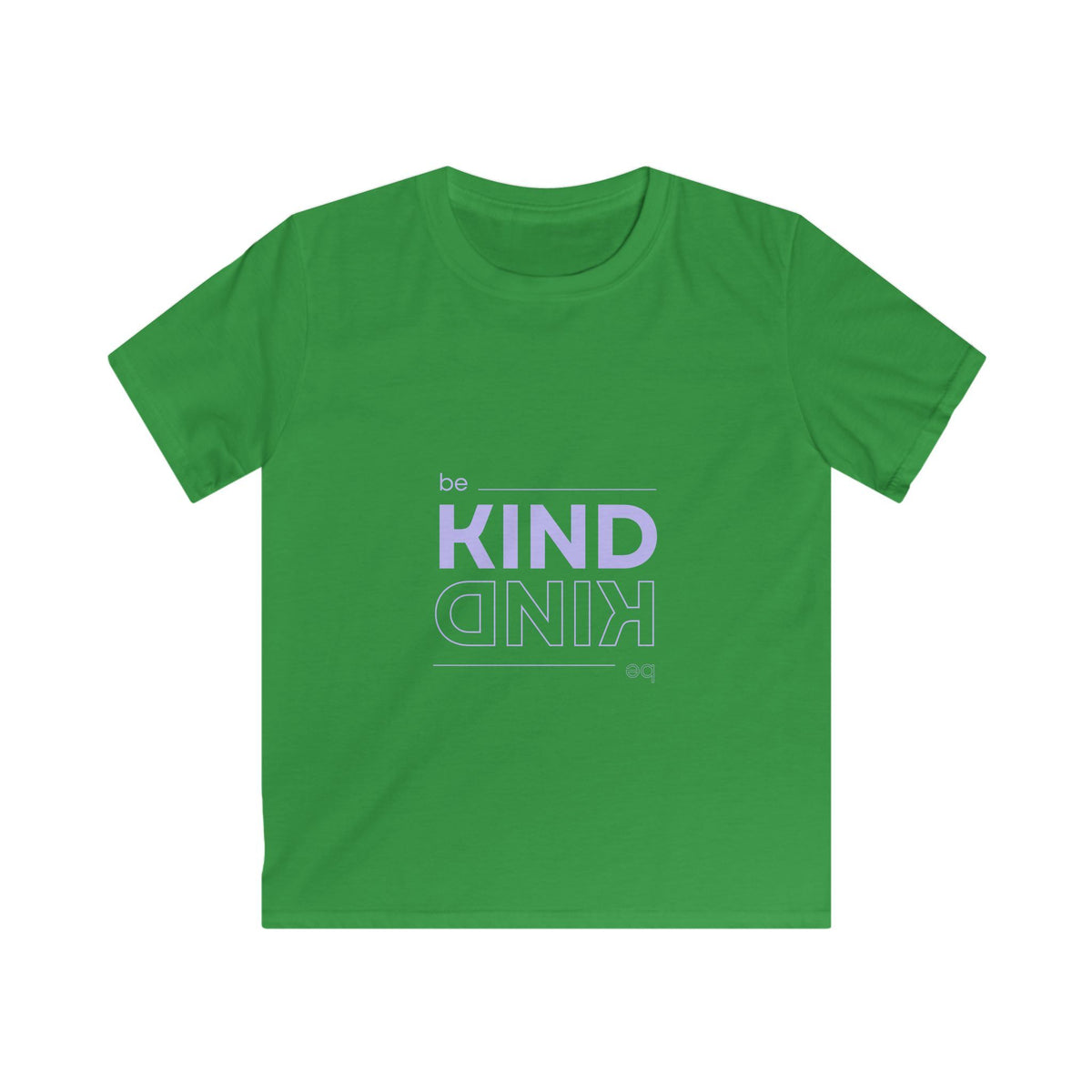 Kids Tee — "Be Kind" Pastel Mirror Graphic
