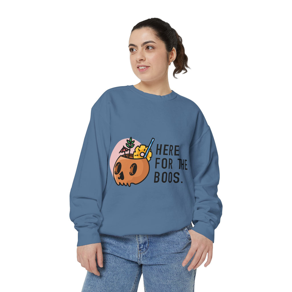 Halloween Pumpkin "Here for the Boos" Sweatshirt