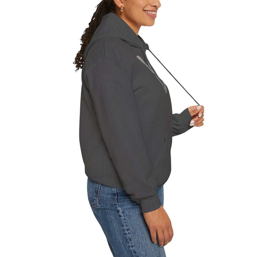 Butterfly Graphic Hoodie — 'Slate & Social' Minimalist White Pullover