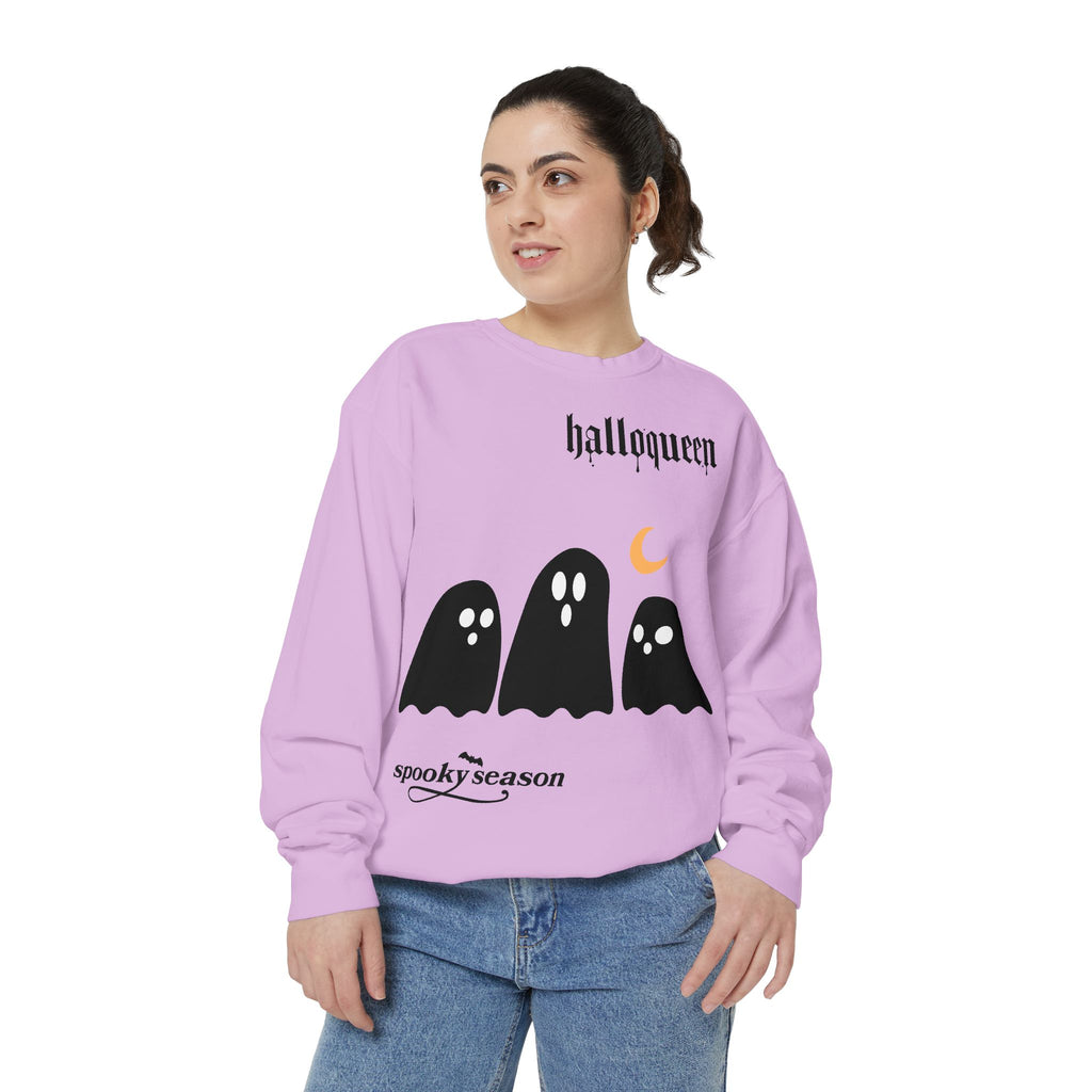 Halloween Ghosts Sweatshirt — "halloqueen" Spooky Season Crewneck