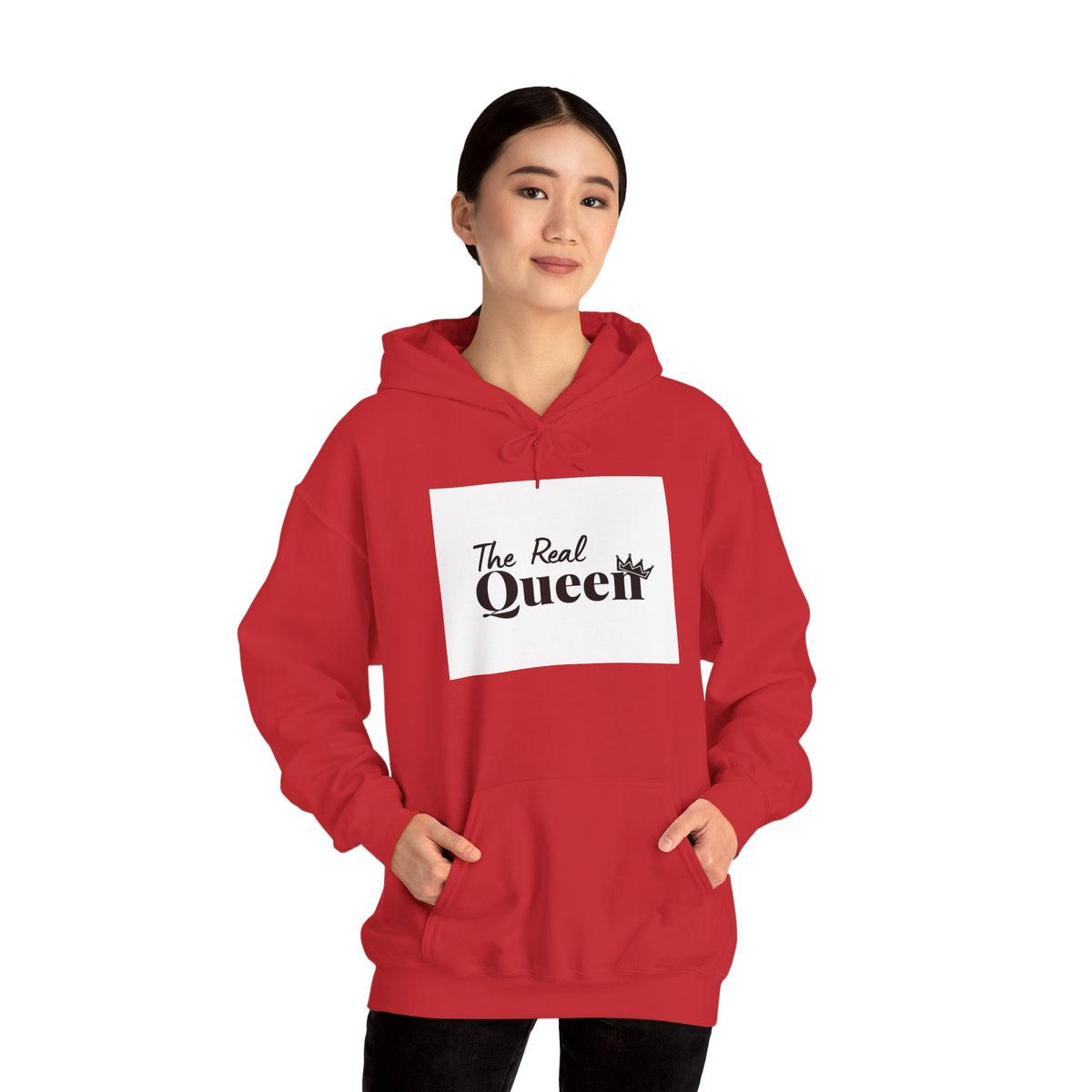 The Real Queen Hoodie — 'Slate & Social' Graphic Pullover for Bold Fashionistas