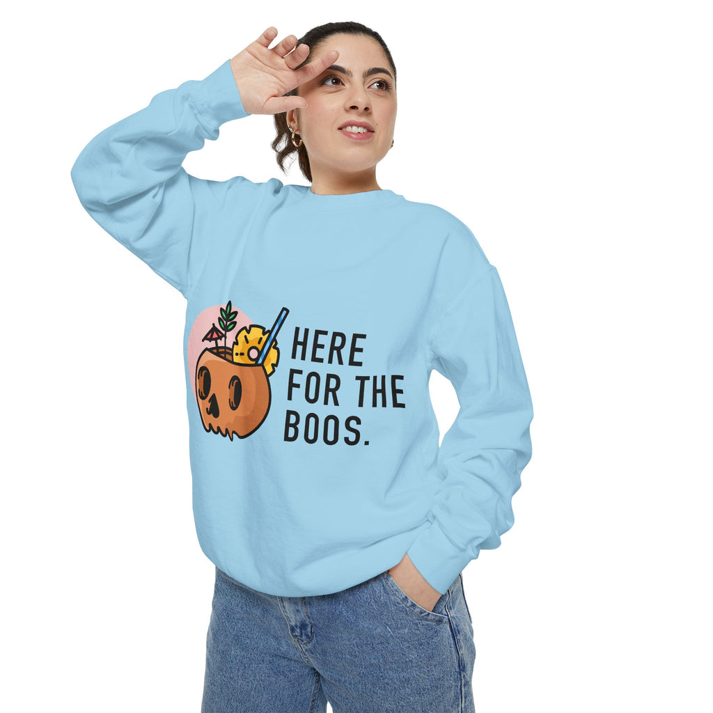 Halloween Pumpkin "Here for the Boos" Sweatshirt