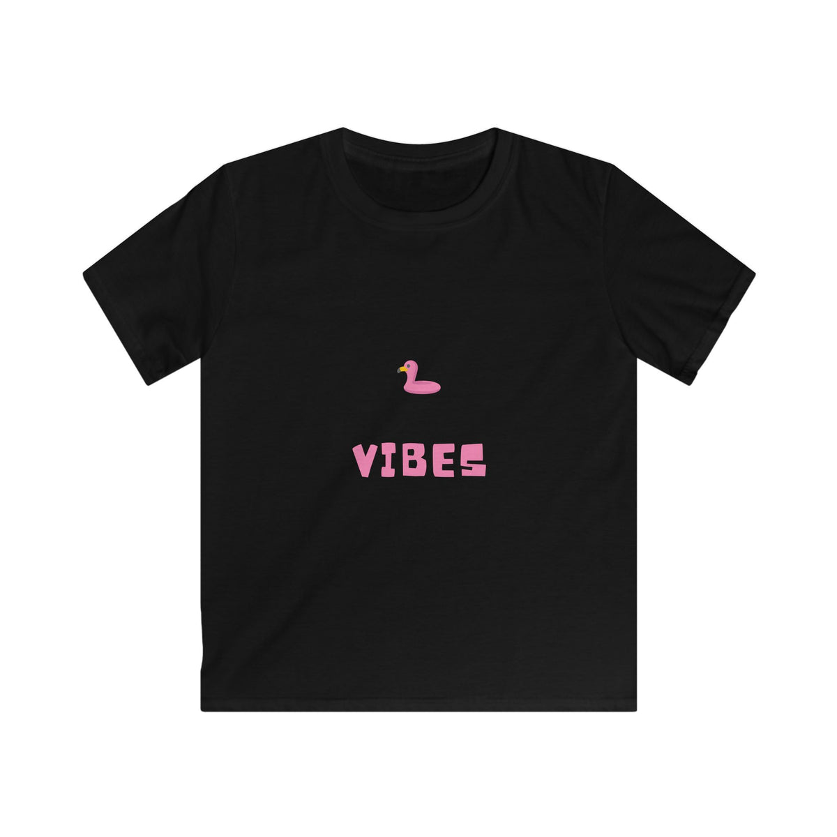 Kids T-Shirt — Pink Duck 'VIBES' Cute Summer Tee