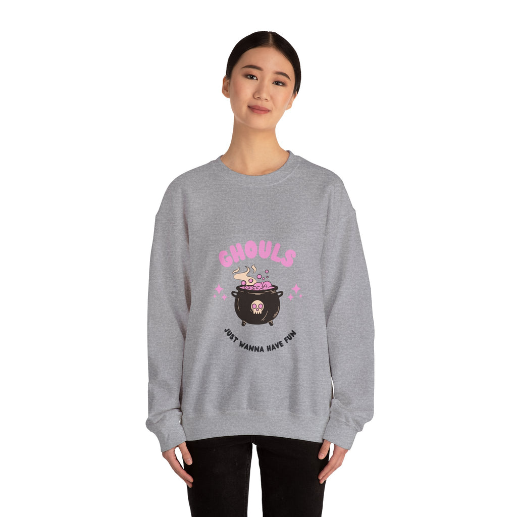 Ghoul Crewneck Sweatshirt — "Ghouls Just Wanna Have Fun" Cute Halloween Pullover