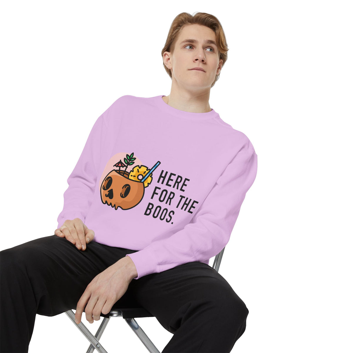 Halloween Pumpkin "Here for the Boos" Sweatshirt