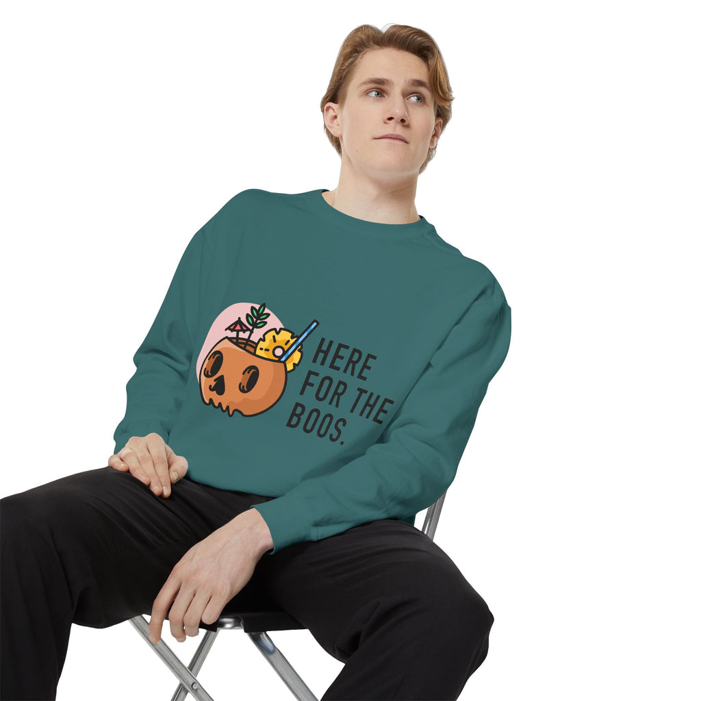 Halloween Pumpkin "Here for the Boos" Sweatshirt