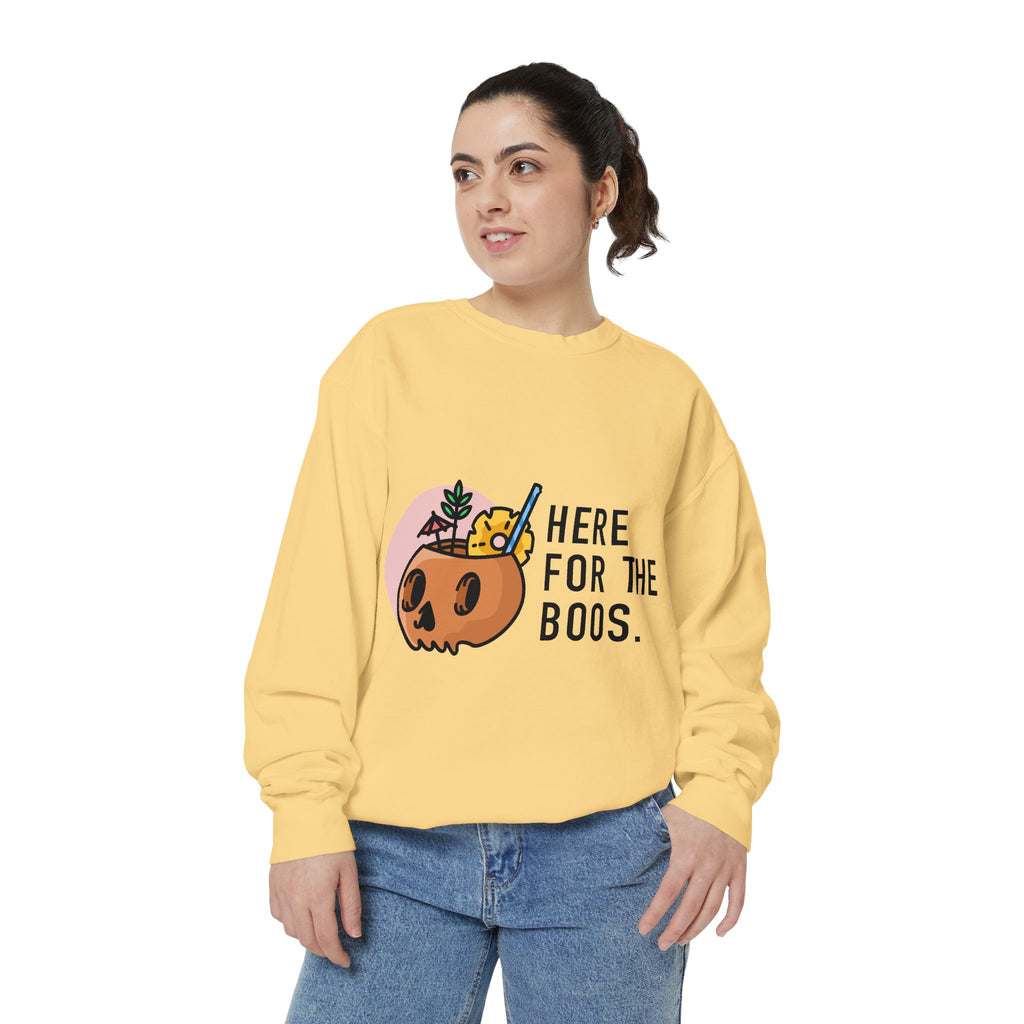 Halloween Pumpkin "Here for the Boos" Sweatshirt