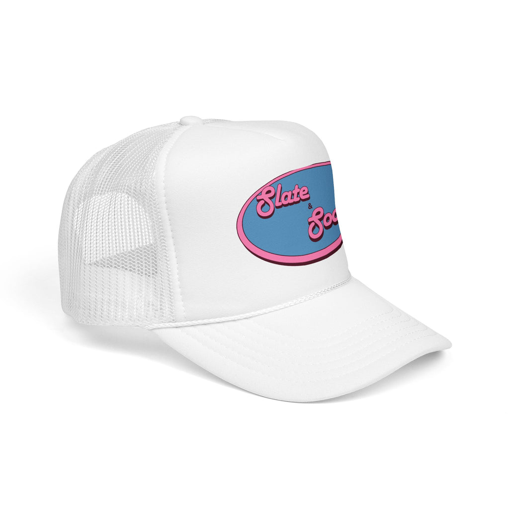 Trucker Hat — "Slate & Social" Retro Patch Foam Cap