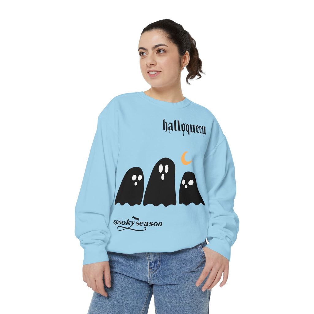 Halloween Ghosts Sweatshirt — "halloqueen" Spooky Season Crewneck