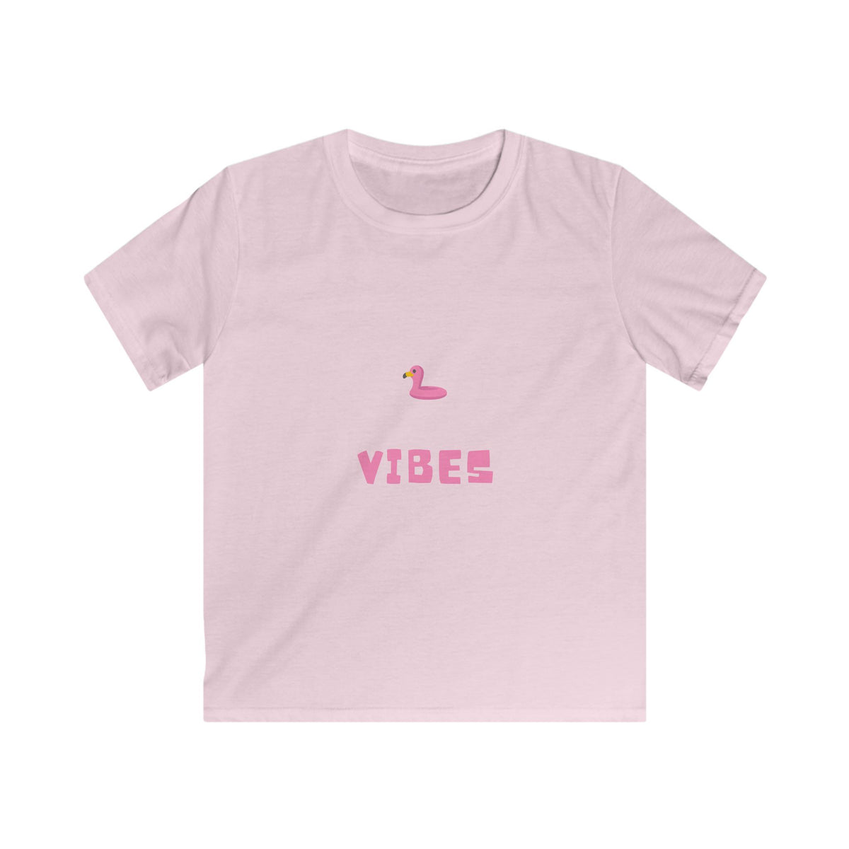 Kids T-Shirt — Pink Duck 'VIBES' Cute Summer Tee