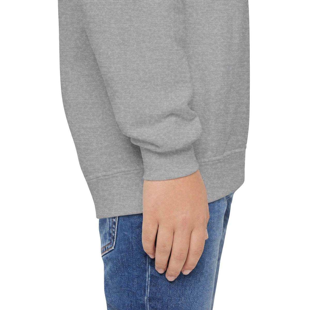 Youth Crewneck Sweatshirt — "School Story, Bro!" Earth Character with Soda | Slate & Social Back