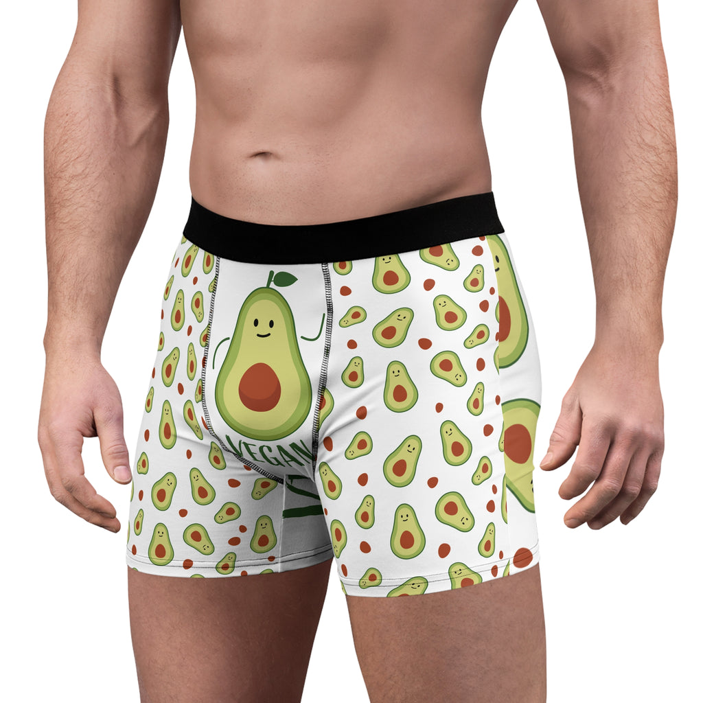 Vegan Avocado Boxer Briefs — Cute All-Over Print Men’s Undergarment