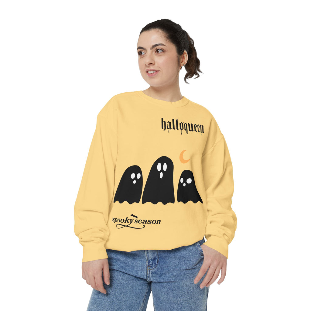 Halloween Ghosts Sweatshirt — "halloqueen" Spooky Season Crewneck