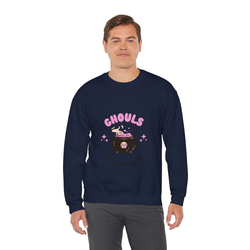 Ghoul Crewneck Sweatshirt — "Ghouls Just Wanna Have Fun" Cute Halloween Pullover