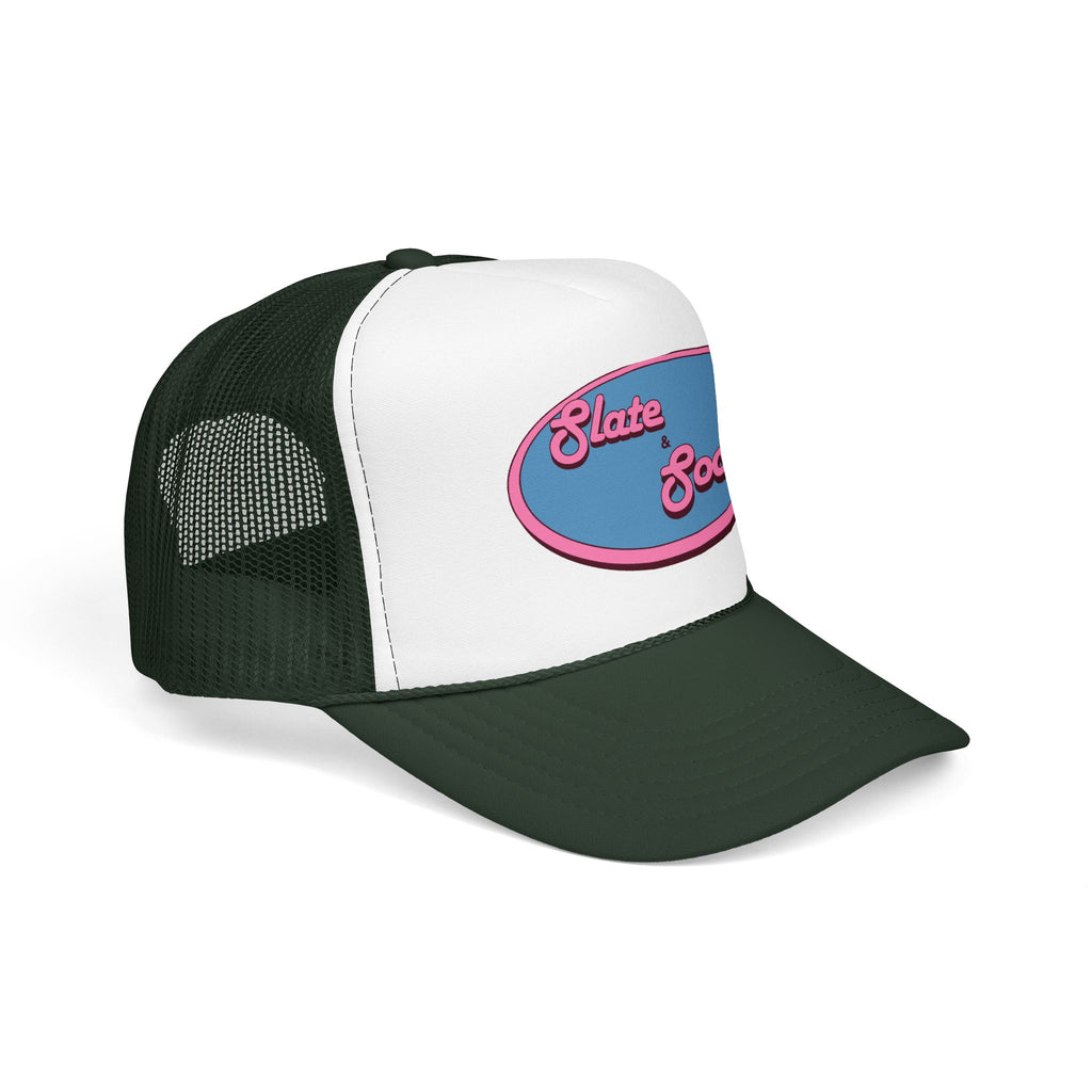 Trucker Hat — "Slate & Social" Retro Patch Foam Cap
