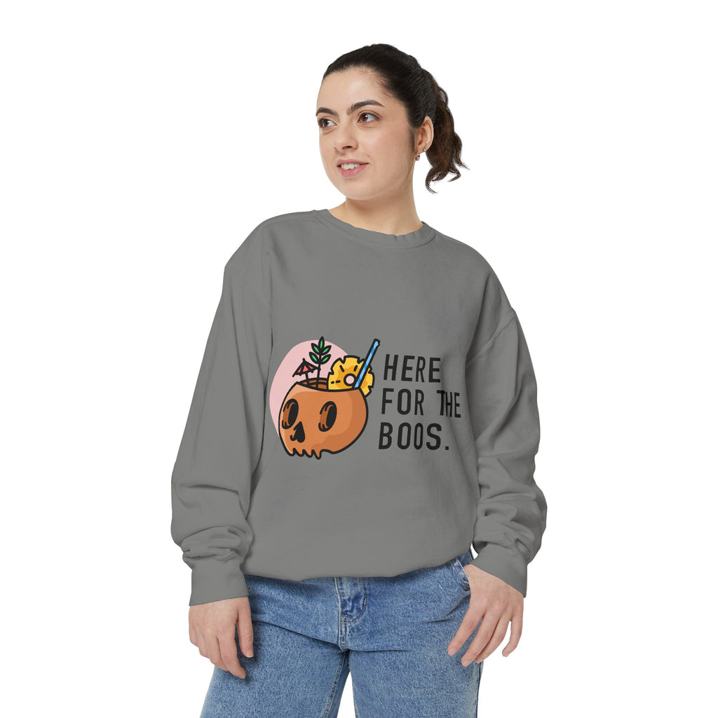 Halloween Pumpkin "Here for the Boos" Sweatshirt