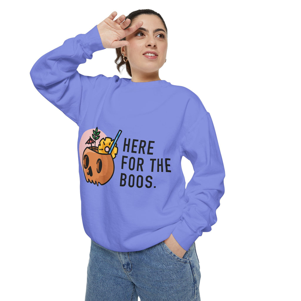 Halloween Pumpkin "Here for the Boos" Sweatshirt