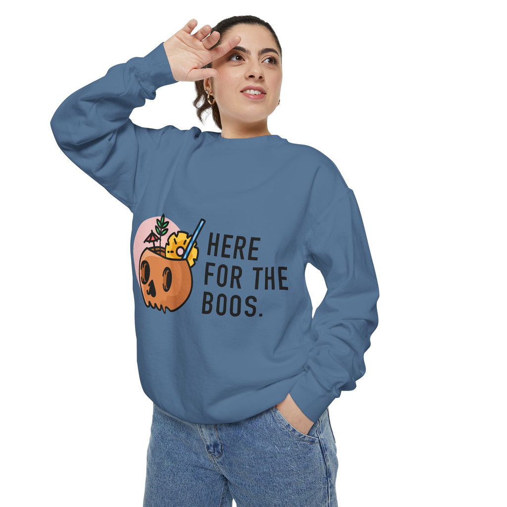 Halloween Pumpkin "Here for the Boos" Sweatshirt
