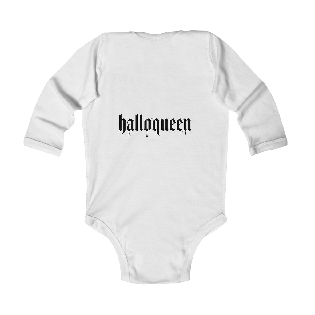 Halloween Infant Bodysuit — Cute Ghosts Front & "halloqueen" Back