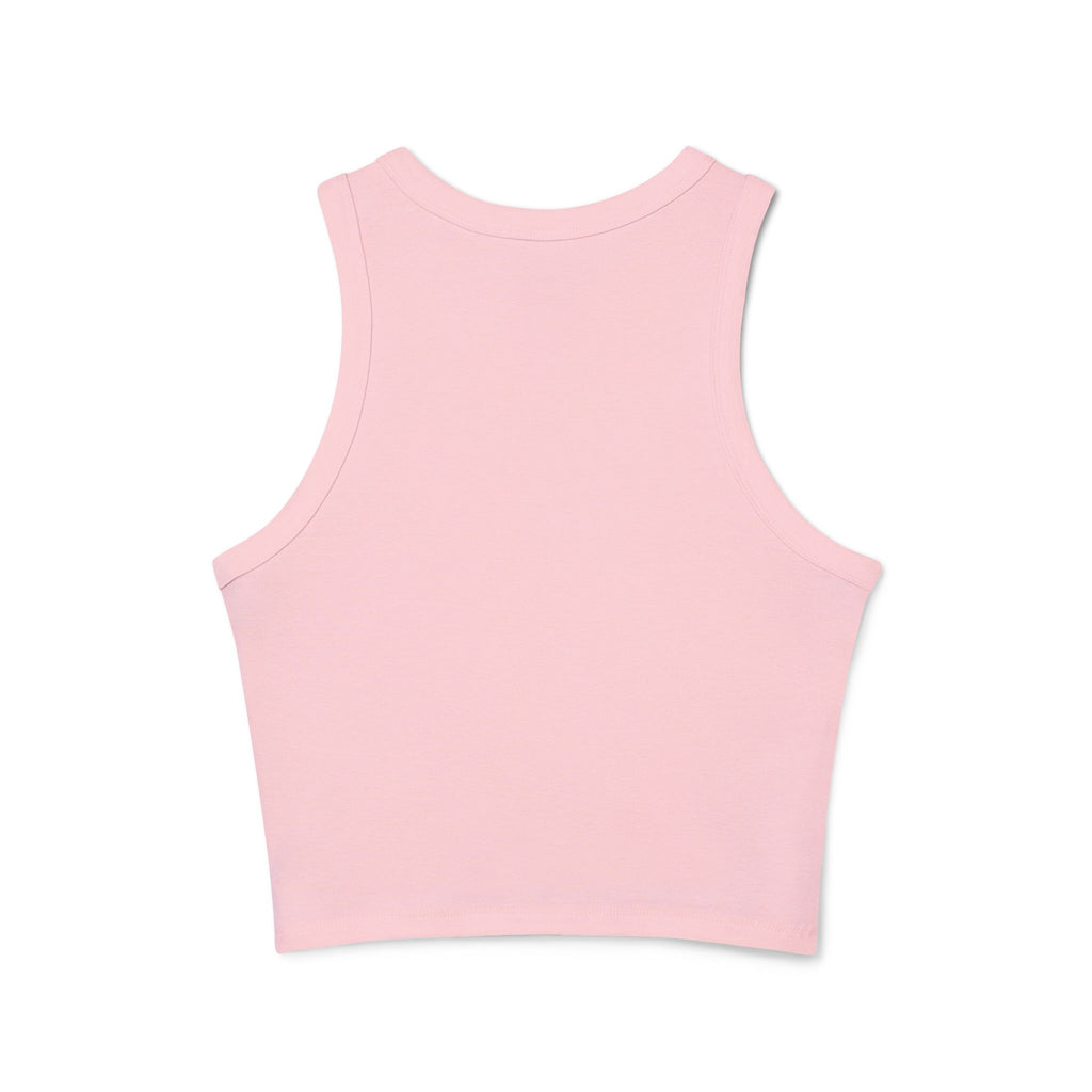 Bad Bitch Racer Tank Top — Women's Crop Ribbed Tank