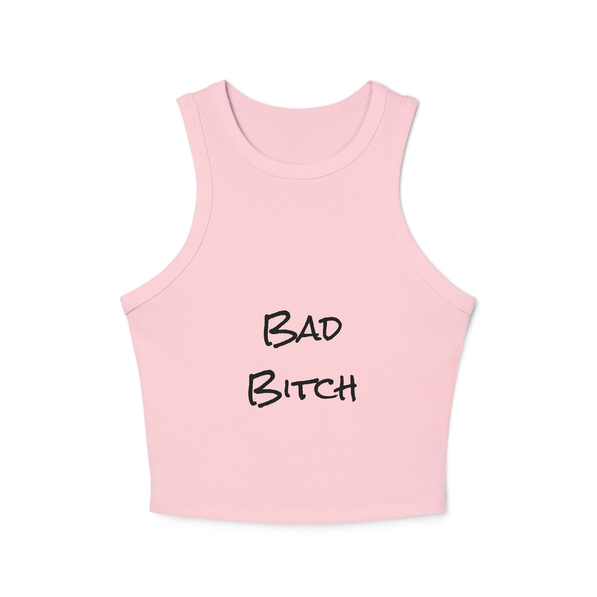 Bad Bitch Racer Tank Top — Women's Crop Ribbed Tank