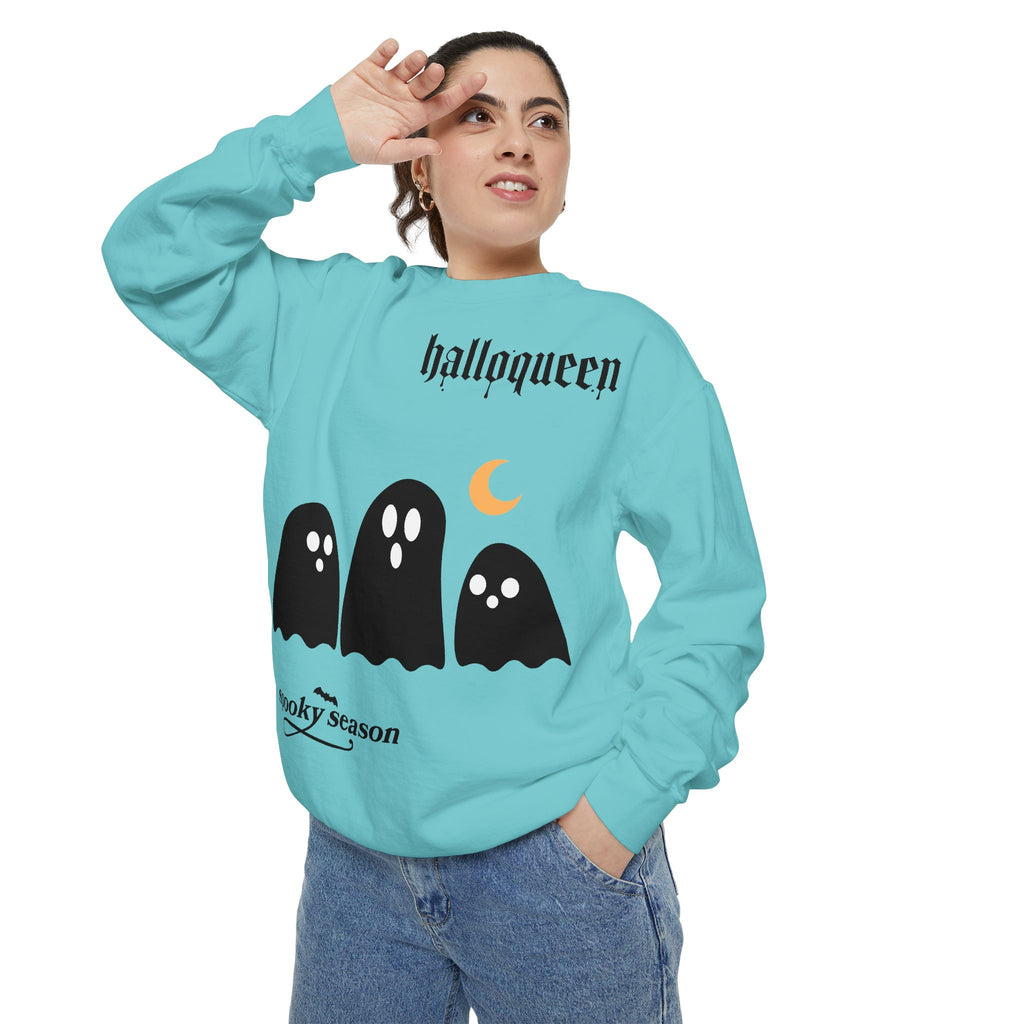 Halloween Ghosts Sweatshirt — "halloqueen" Spooky Season Crewneck