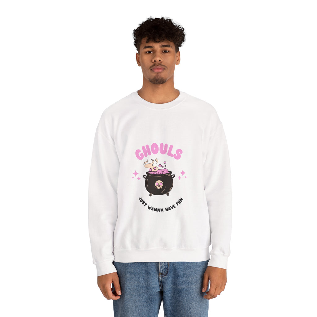 Ghoul Crewneck Sweatshirt — "Ghouls Just Wanna Have Fun" Cute Halloween Pullover