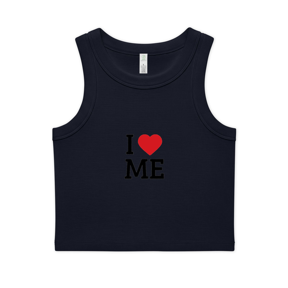 I  ME Rib Crop Tank — Self Love Organic Women's Tank Top