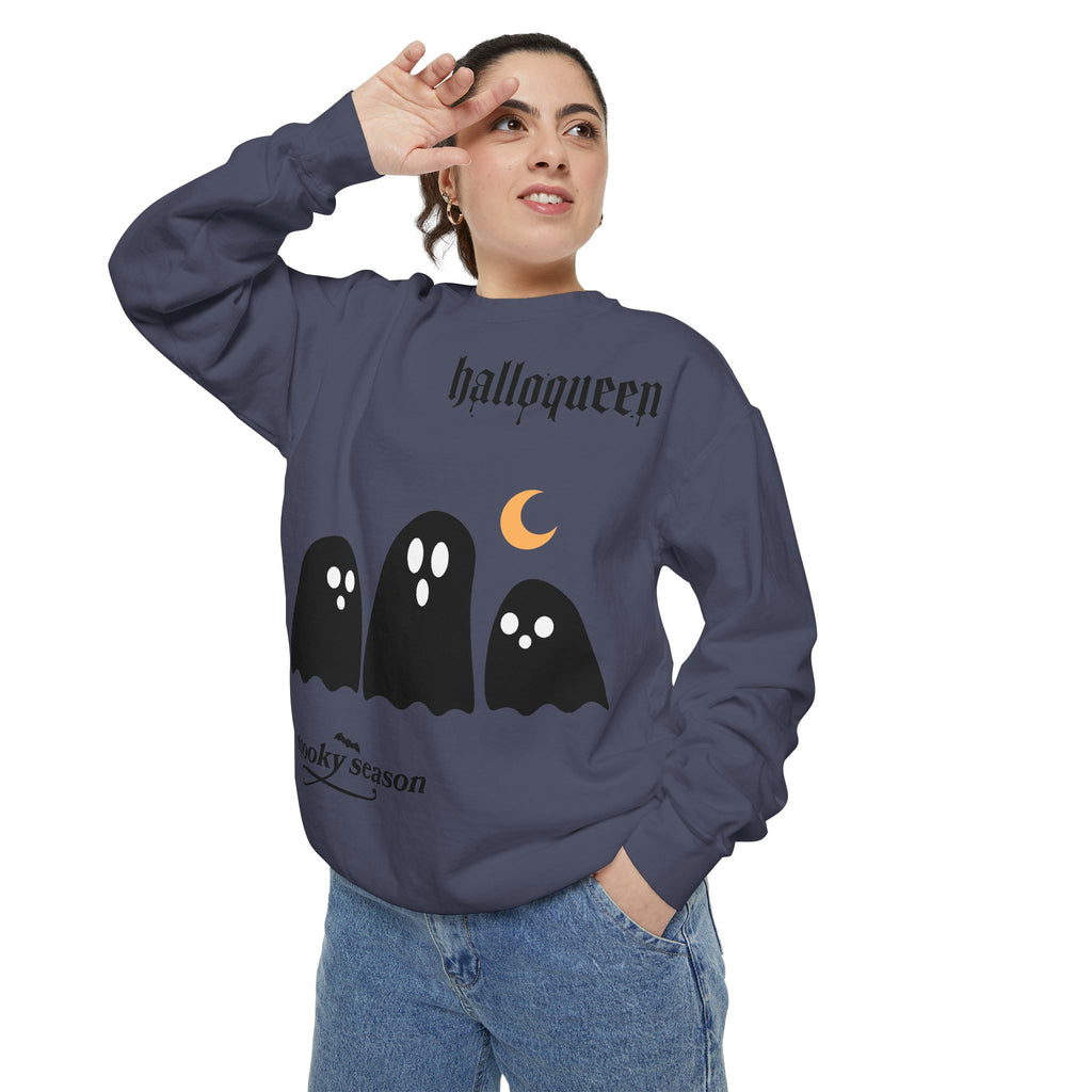 Halloween Ghosts Sweatshirt — "halloqueen" Spooky Season Crewneck