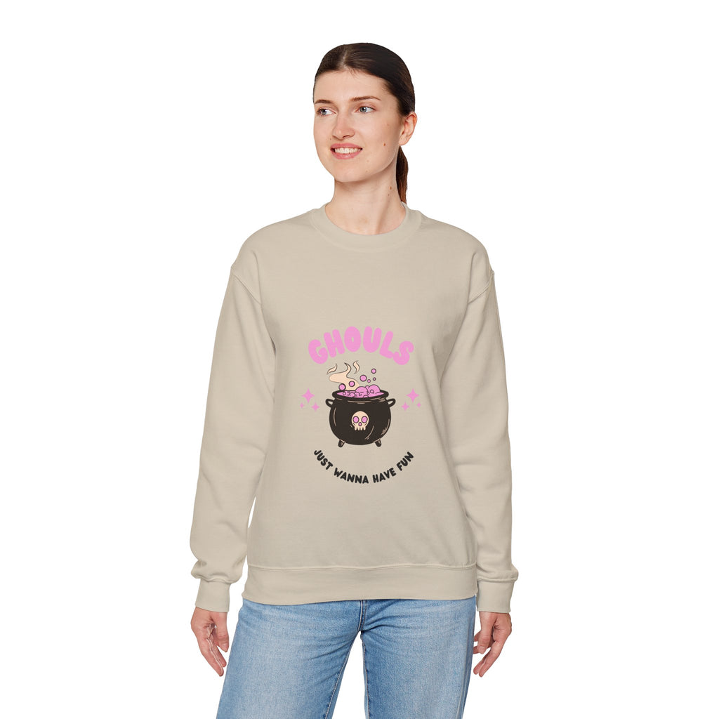 Ghoul Crewneck Sweatshirt — "Ghouls Just Wanna Have Fun" Cute Halloween Pullover