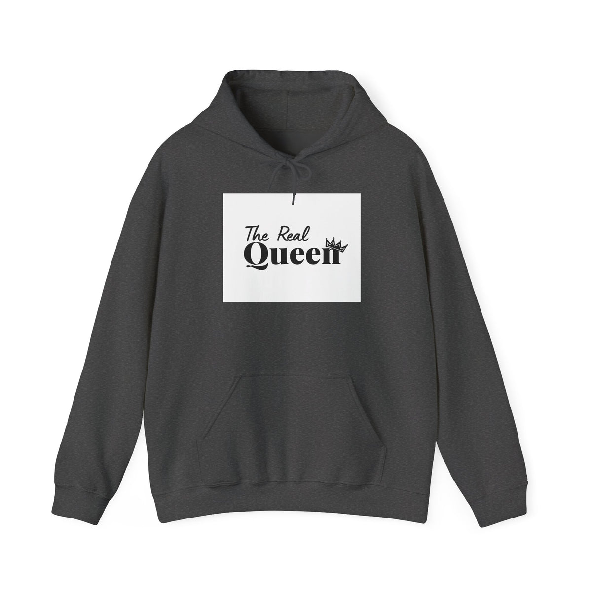 The Real Queen Hoodie — 'Slate & Social' Graphic Pullover for Bold Fashionistas